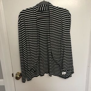 Black white stripe cardigan